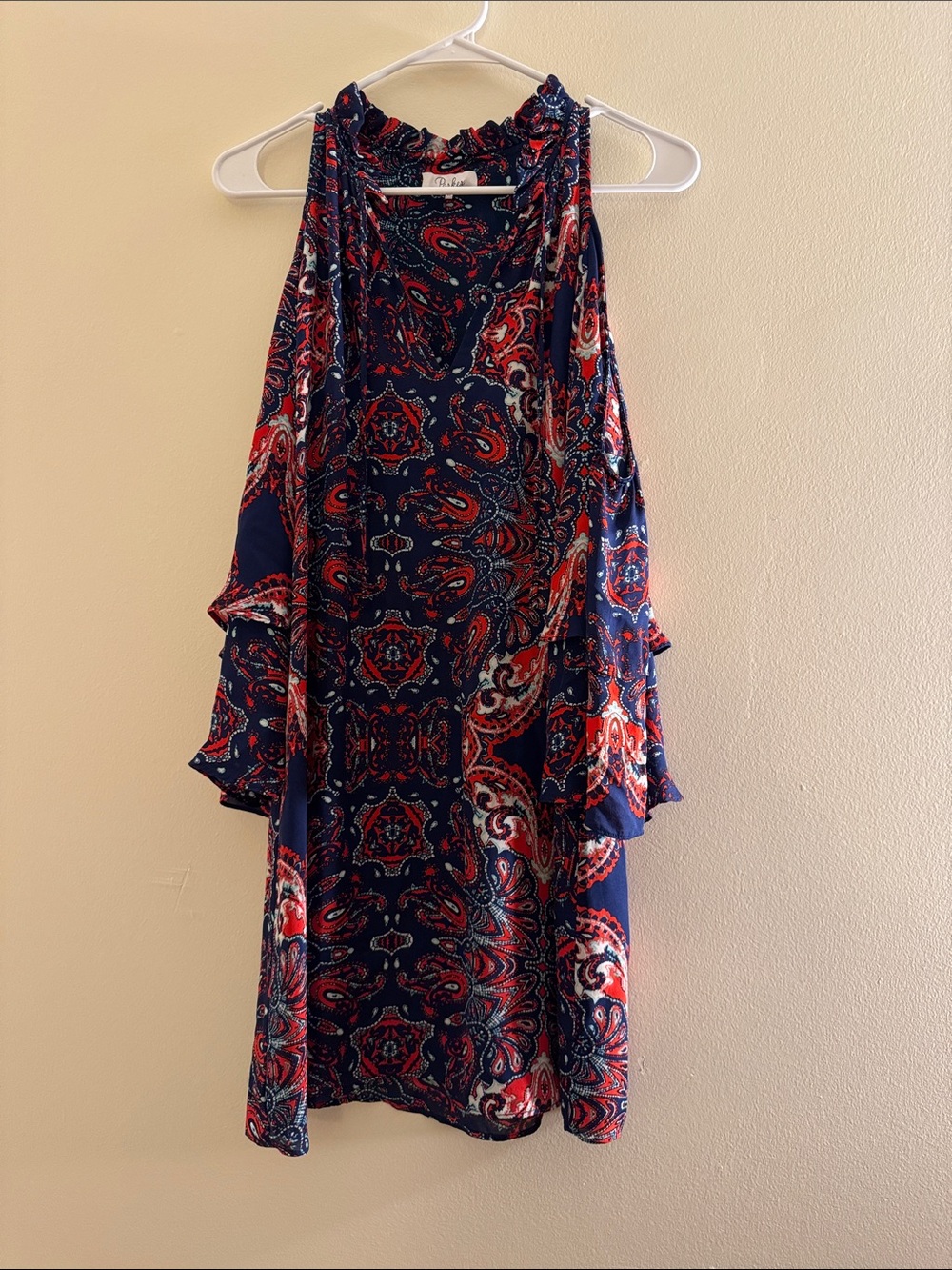 PARKER Cold Shoulder Paisley Silk Dress